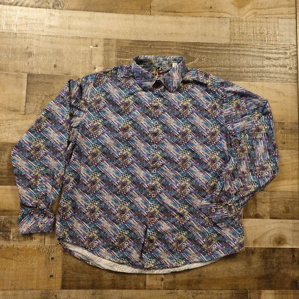 Robert Graham Abstract Print Button-Down Shirt Men’s XL Multicolor Classic Fit